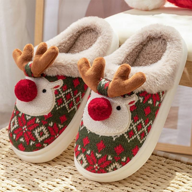 Adorable Reindeer Plush Slippers – Embrace the Magic of Comfort! - All Inclusive Family Treasures