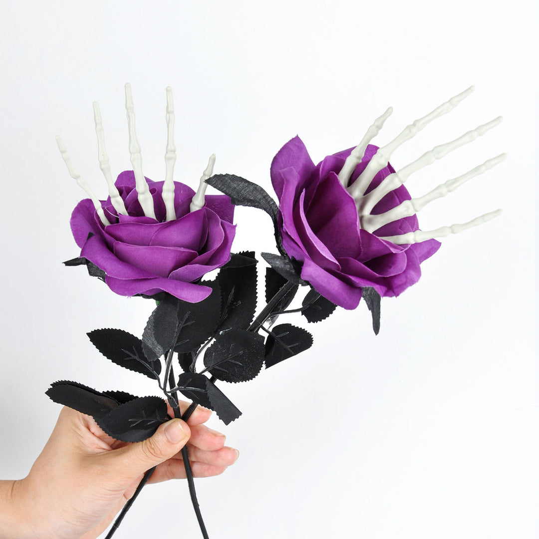Creepy Skull Hand Rose Bouquet – Haunted Halloween Flowers