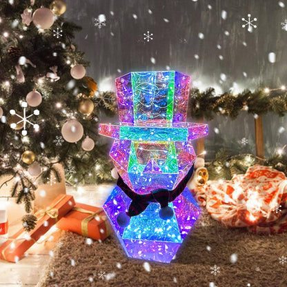 Prismatic LED Christmas Snowman Night Light – Colorful Holiday Tabletop Decor - All Inclusive Family Treasures