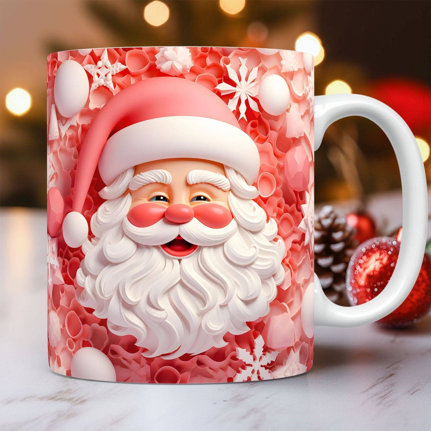 Festive 3D Christmas Ceramic Mug – Adorable Santa Design for Holiday Cheer! - All Inclusive Family Treasures