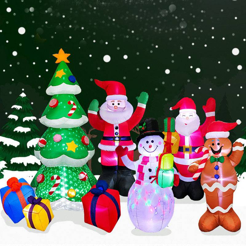 Festive LED Inflatable Christmas Decorations – Santa, Snowman, and Tree for a Magical Outdoor Display - All Inclusive Family Treasures