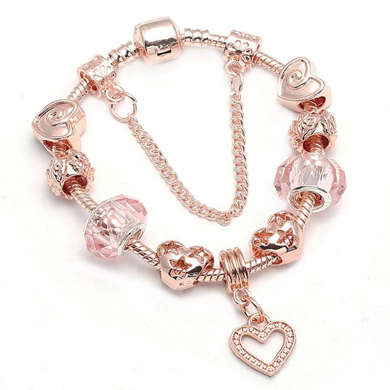 Radiant Rose Gold Charm Bracelet - All Inclusive Family Treasures