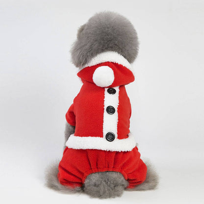 Enchanting Holiday Cloak for Pets – Cozy Christmas Red Shawl with Festive Pompoms and Reindeer Antlers - All Inclusive Family Treasures