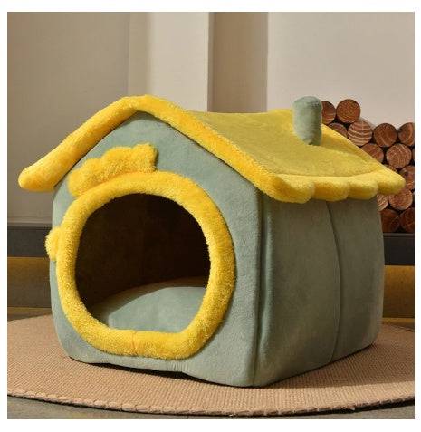 Cozy Cottage Pet House – Warm, Foldable, and Adorable for Dogs & Cats! - All Inclusive Family Treasures