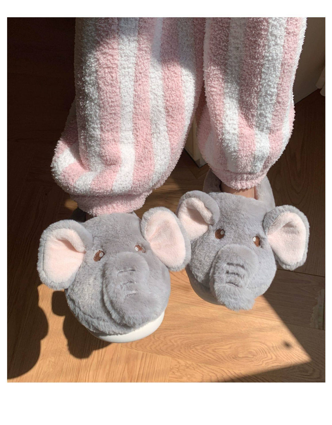 Snuggly Elephant Plush Slippers