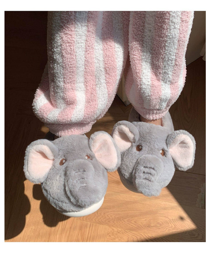 Snuggly Elephant Plush Slippers