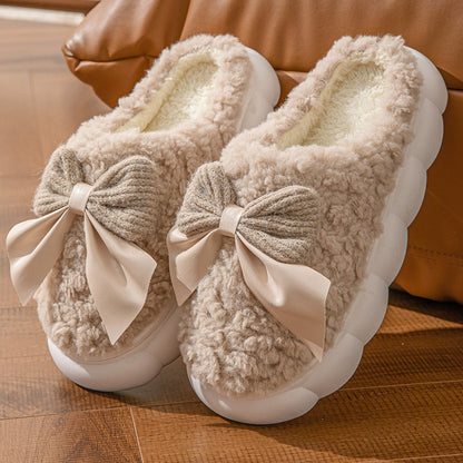 Indulge in Cozy Elegance with Plush Bow Slippers! - All Inclusive Family Treasures