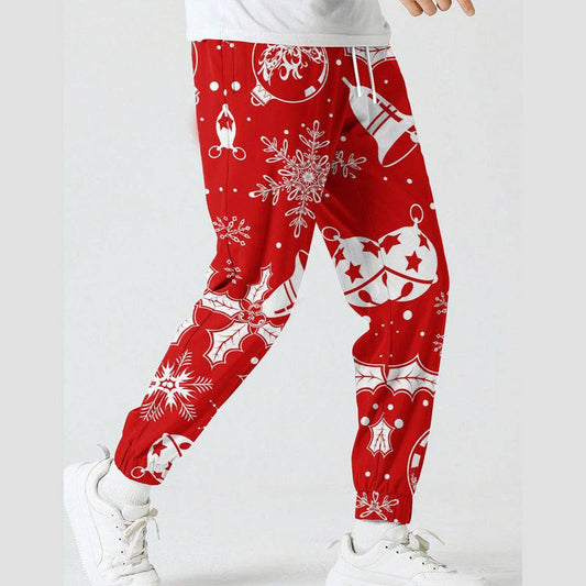 Men’s Christmas Printed Sweatpants – Festive Holiday Joggers with Snowman, Santa, and Reindeer Designs - All Inclusive Family Treasures