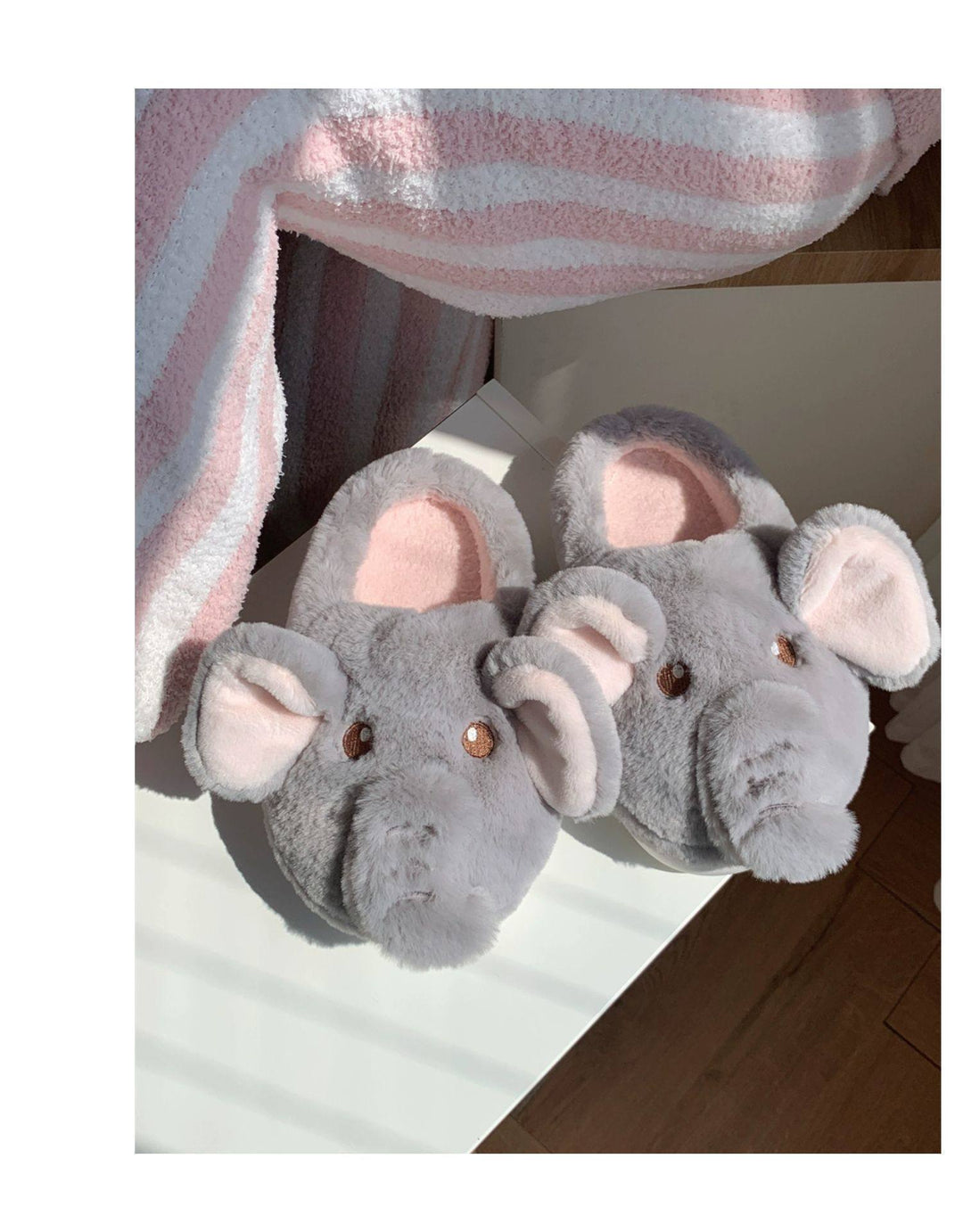 Snuggly Elephant Plush Slippers