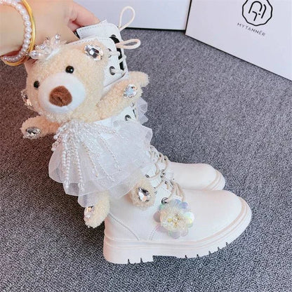 Adorable Girls’ Leather Bear Boots – Cute & Stylish Boots with Teddy Bear Accents - All Inclusive Family Treasures