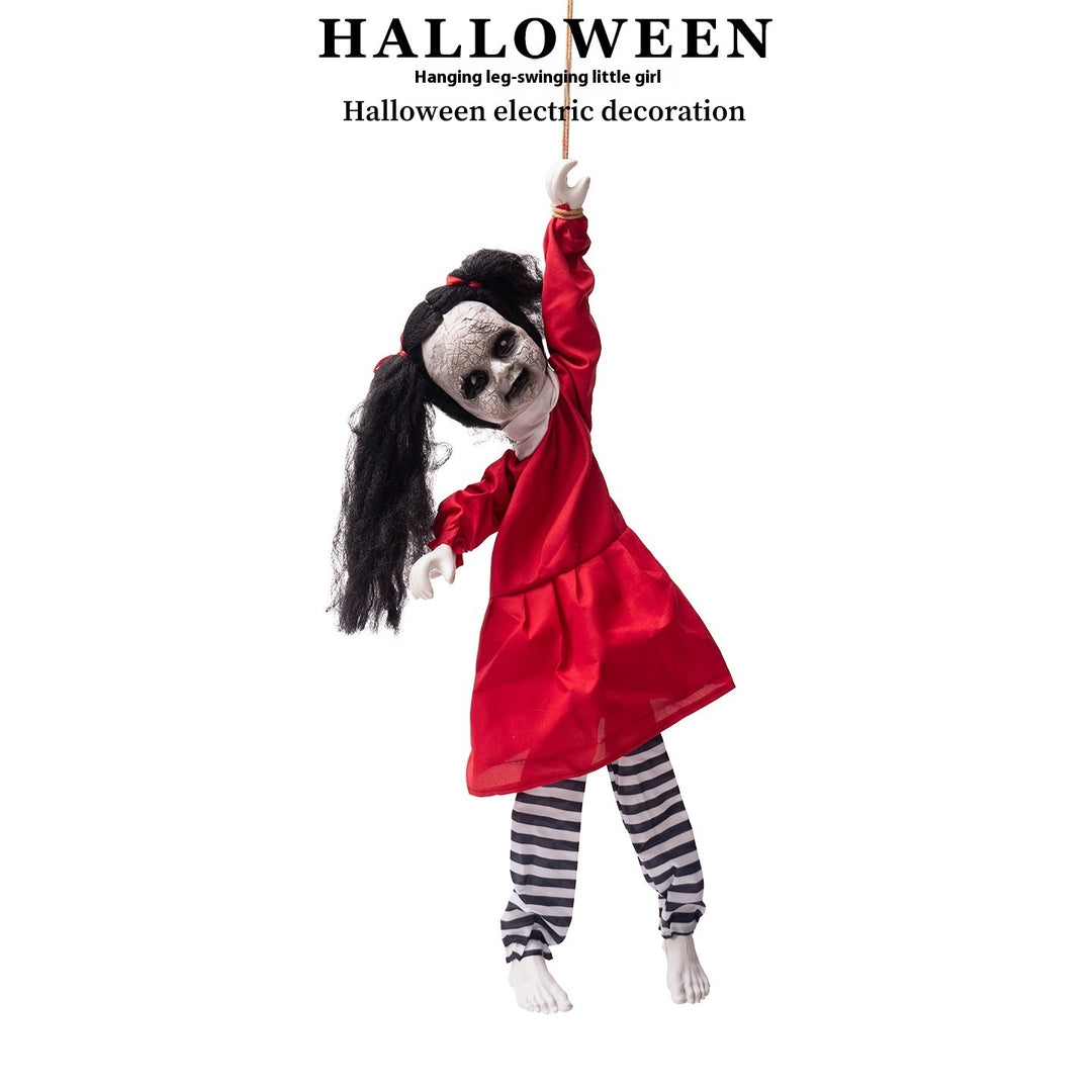 Hanging Leg-Swinging Little Girl – Halloween Electric Decoration