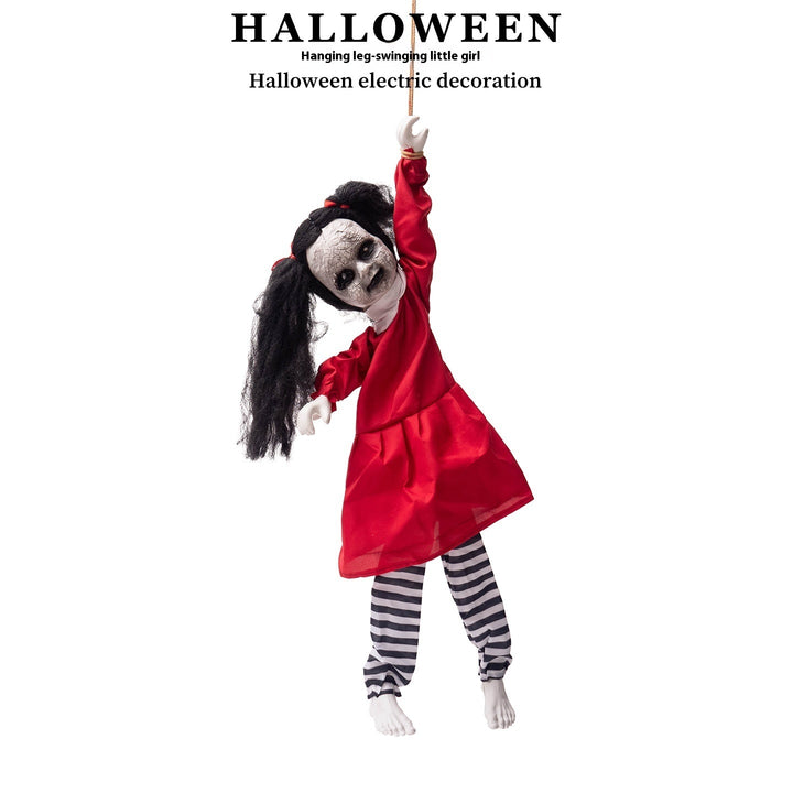 Hanging Leg-Swinging Little Girl – Halloween Electric Decoration