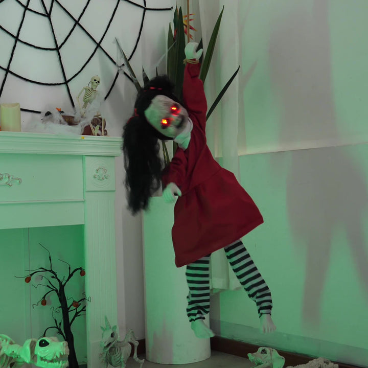 Hanging Leg-Swinging Little Girl – Halloween Electric Decoration