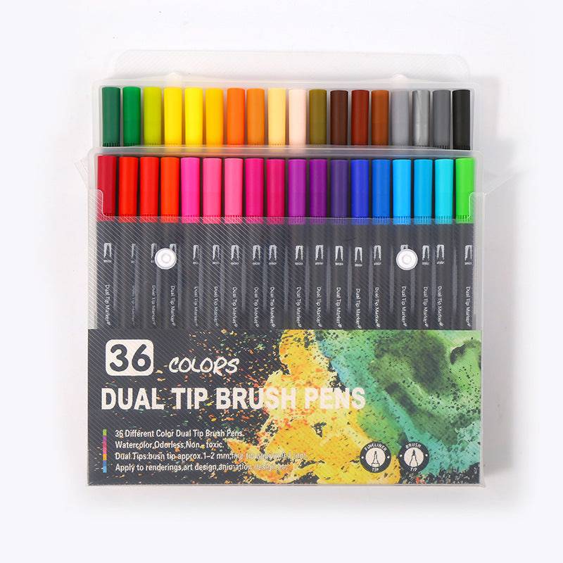 Dual Tip Brush Pens Set – Vibrant Watercolor Markers for Artists & Hobbyists - All Inclusive Family Treasures