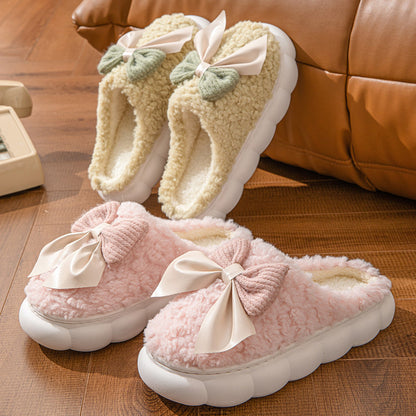 Indulge in Cozy Elegance with Plush Bow Slippers! - All Inclusive Family Treasures