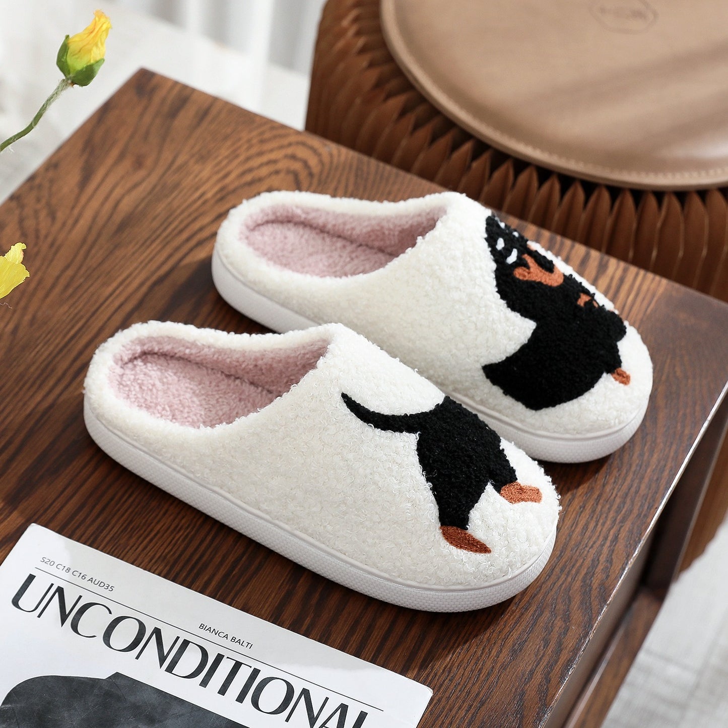 Cotton Slippers Women's Home Winter Animal Embroidery Warm - All Inclusive Family Treasures