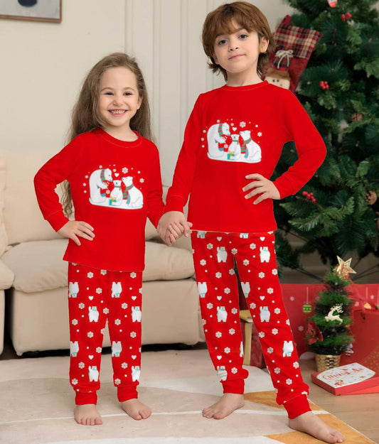 Adorable Christmas Family Pajama Set – Red Parent-Child Matching Holiday Sleepwear - All Inclusive Family Treasures