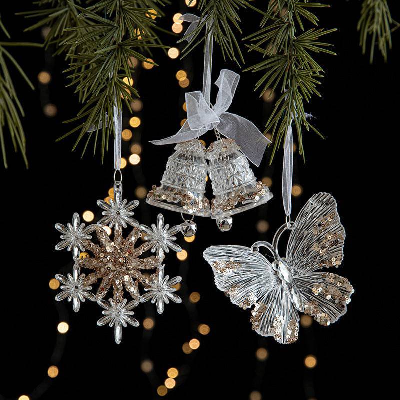 Sparkling Sequin Acrylic Christmas Ornaments – Set of Elegant Transparent Pendants - All Inclusive Family Treasures