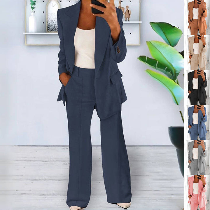 Women’s Two-Piece Casual Suit (Blazer & Slim-Fit Trousers)