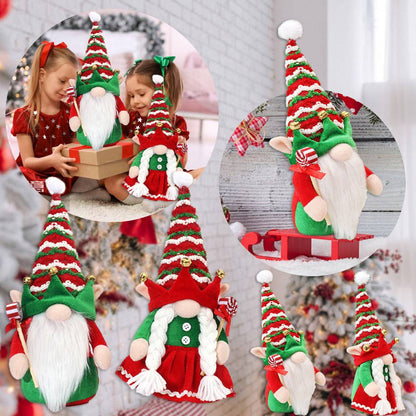 Enchanting Couple Elf Santa Claus Doll Ornaments – Christmas Décor Delight - All Inclusive Family Treasures