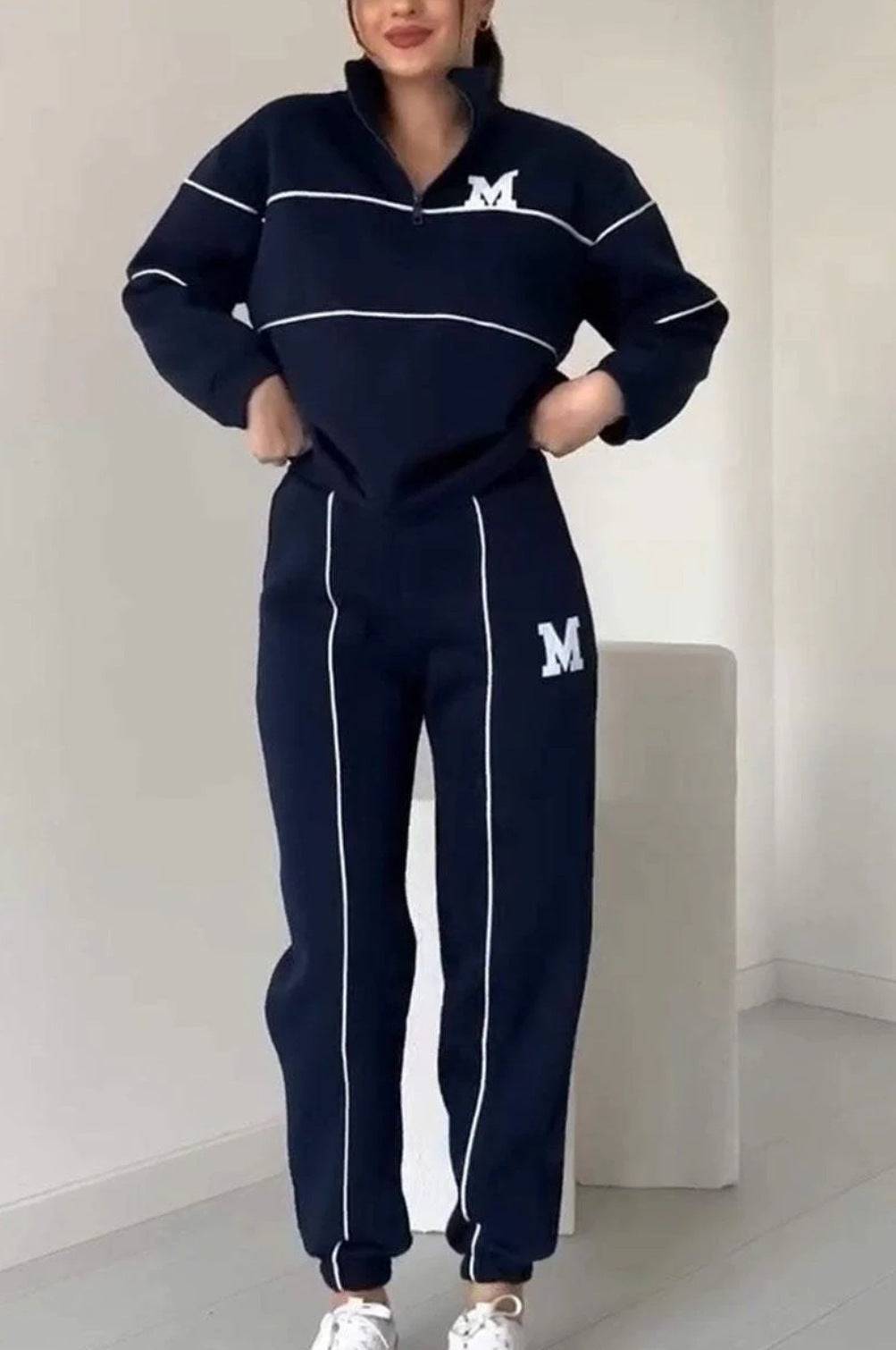 Women's Long-Sleeve Sweater Sports Suit – Comfortable and Stylish Two-Piece Activewear - All Inclusive Family Treasures