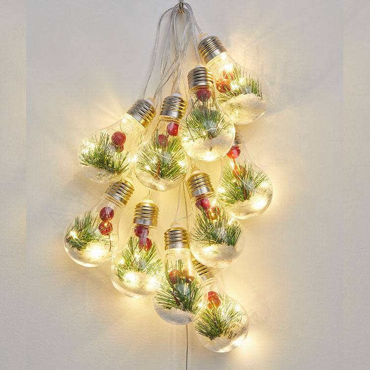 Festive Christmas Bulb String Lights – Outdoor Red Fruit Holiday Décor - All Inclusive Family Treasures