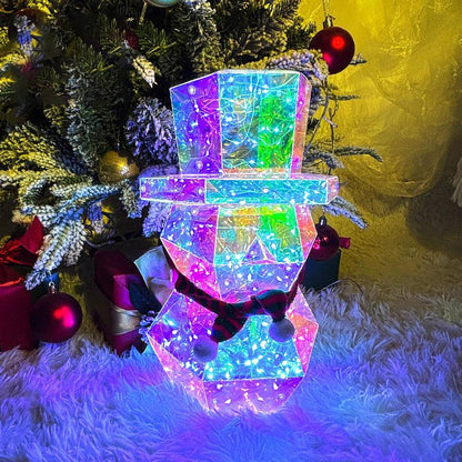 Prismatic LED Christmas Snowman Night Light – Colorful Holiday Tabletop Decor - All Inclusive Family Treasures