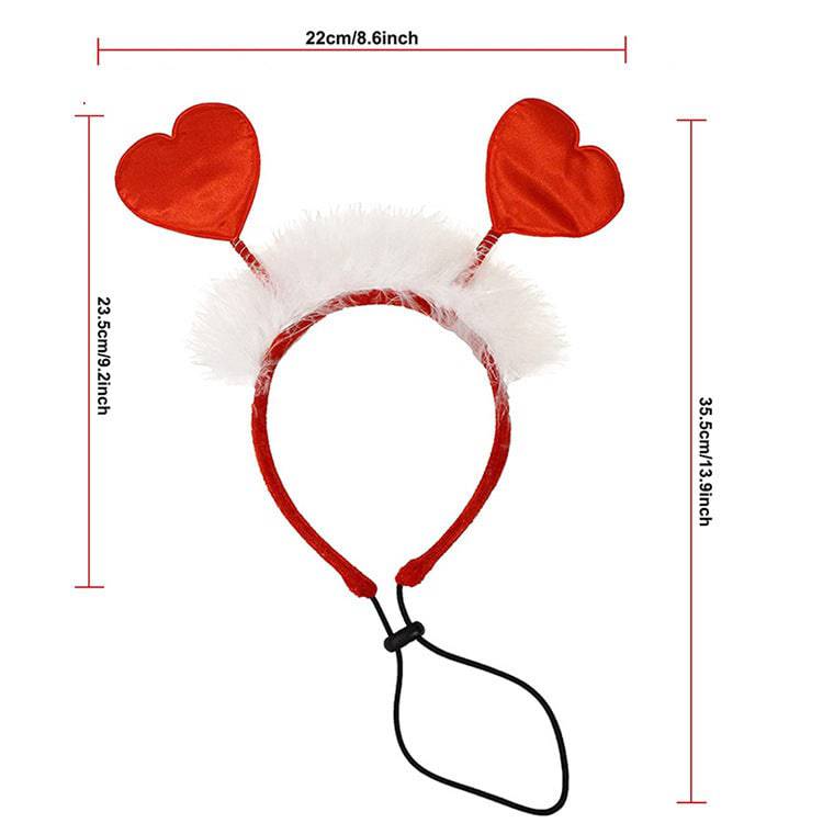 Valentine’s Day Pet Decoration Set – Heart Headband & Scarf for Pets - All Inclusive Family Treasures