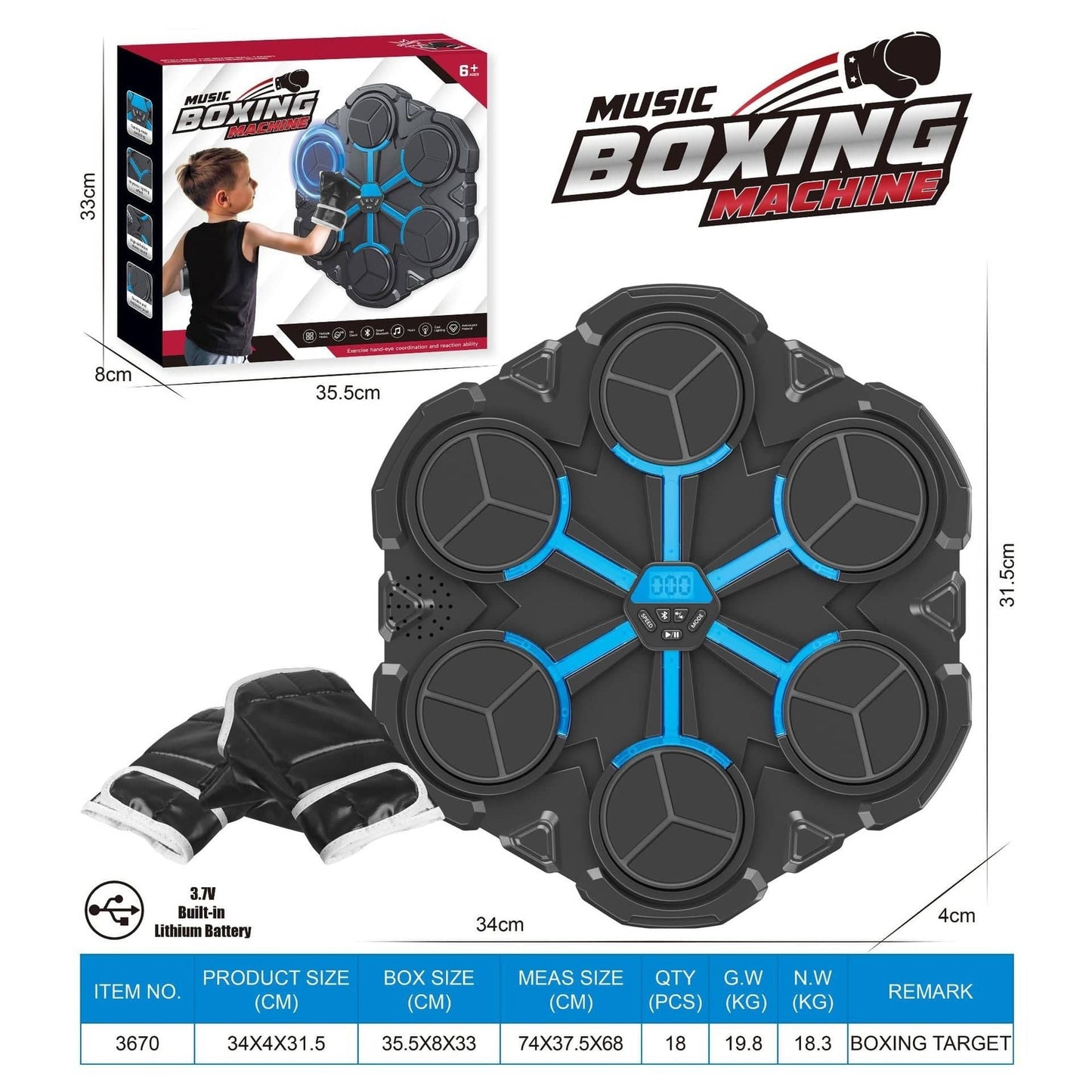 Bluetooth Boxing Target: Your Ultimate Rhythm-Based Fitness Trainer - All Inclusive Family Treasures