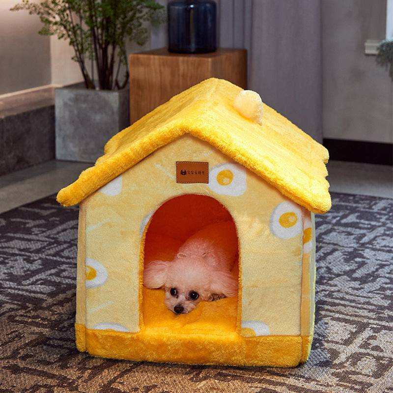 Cozy Cottage Pet House – Warm, Foldable, and Adorable for Dogs & Cats! - All Inclusive Family Treasures