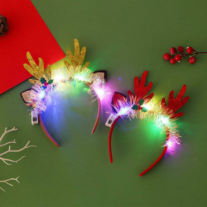 LED Christmas Hair Band | Festive Light-Up Headbands for Holiday Cheer - Reindeer, Candy Cane & Christmas Tree Styles - All Inclusive Family Treasures