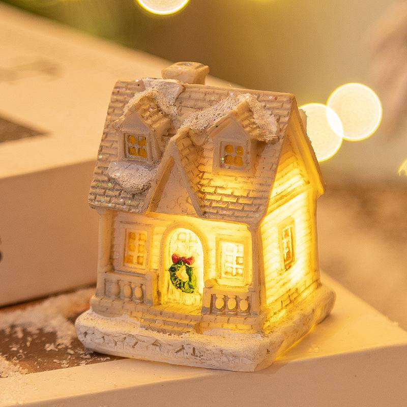 Mini LED Light-Up Christmas Village Houses – Festive Resin Decor for a Cozy Holiday Atmosphere - All Inclusive Family Treasures