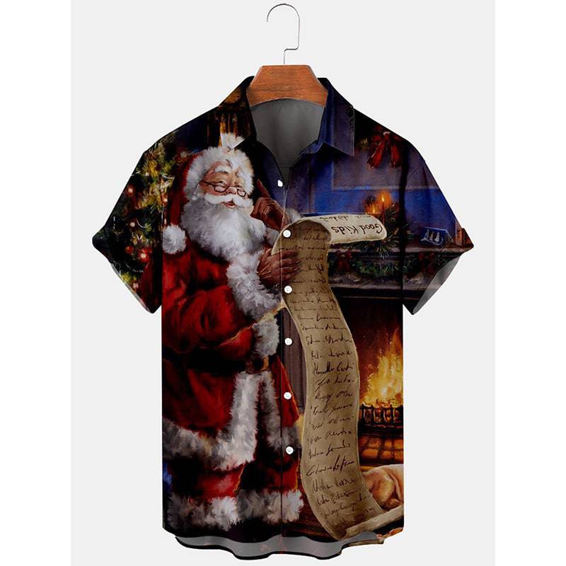 Festive Men's 3D Christmas Print Shirts – Holiday Spirit in Every Stitch! - All Inclusive Family Treasures