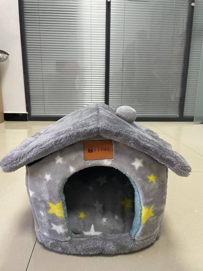 Cozy Cottage Pet House – Warm, Foldable, and Adorable for Dogs & Cats! - All Inclusive Family Treasures