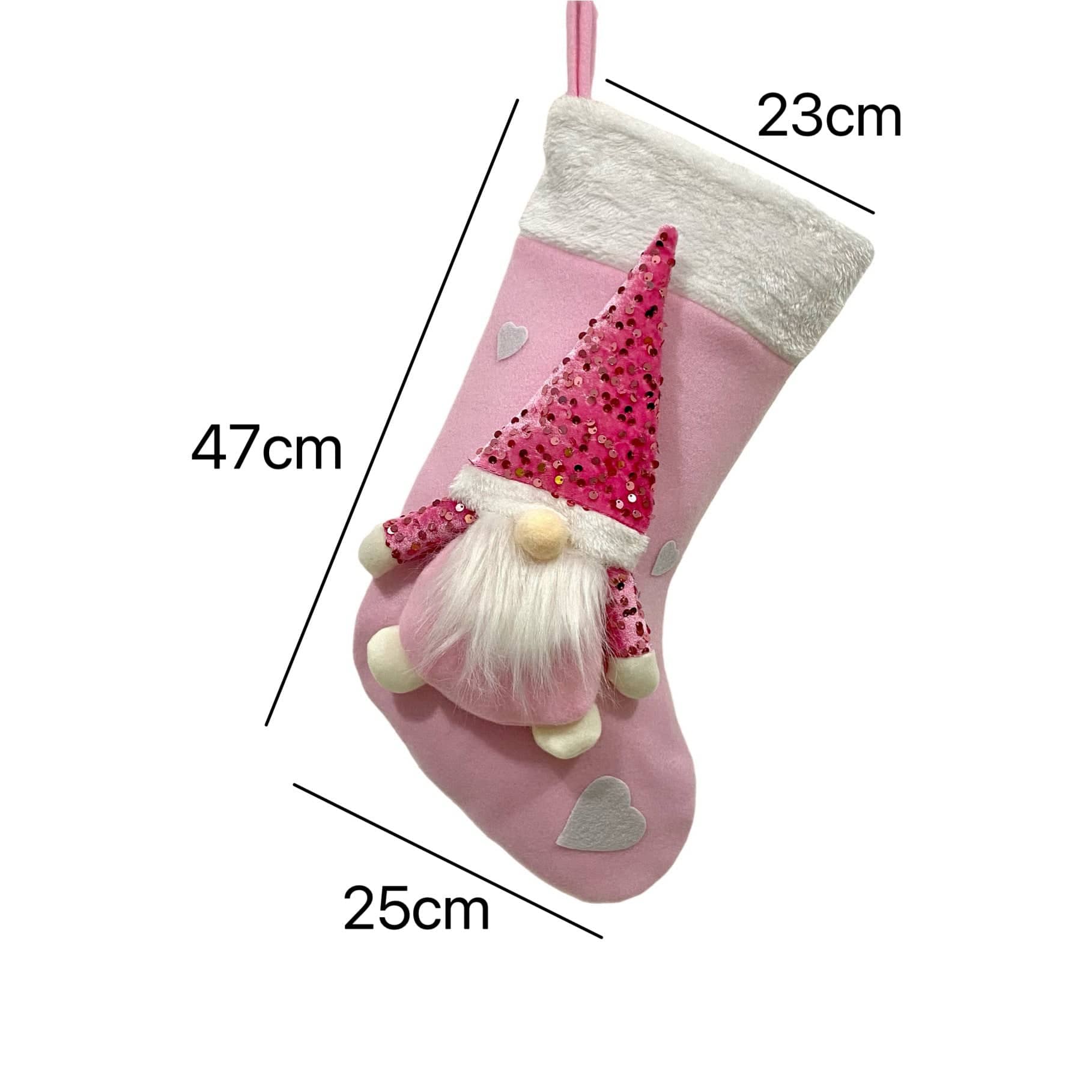 Festive Christmas Gnome Stocking with Sequins – Whimsical Holiday Charm - All Inclusive Family Treasures