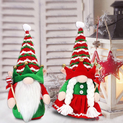 Enchanting Couple Elf Santa Claus Doll Ornaments – Christmas Décor Delight - All Inclusive Family Treasures