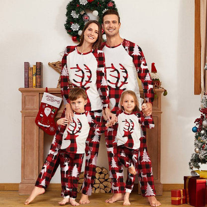 Cozy Christmas Deer Head Print Matching Family Pajamas - Perfect for Holiday Fun! - All Inclusive Family Treasures