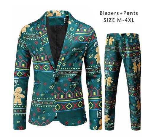 Men's Christmas Suit - Festive Holiday Blazer and Pants Set - All Inclusive Family Treasures