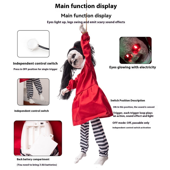 Hanging Leg-Swinging Little Girl – Halloween Electric Decoration