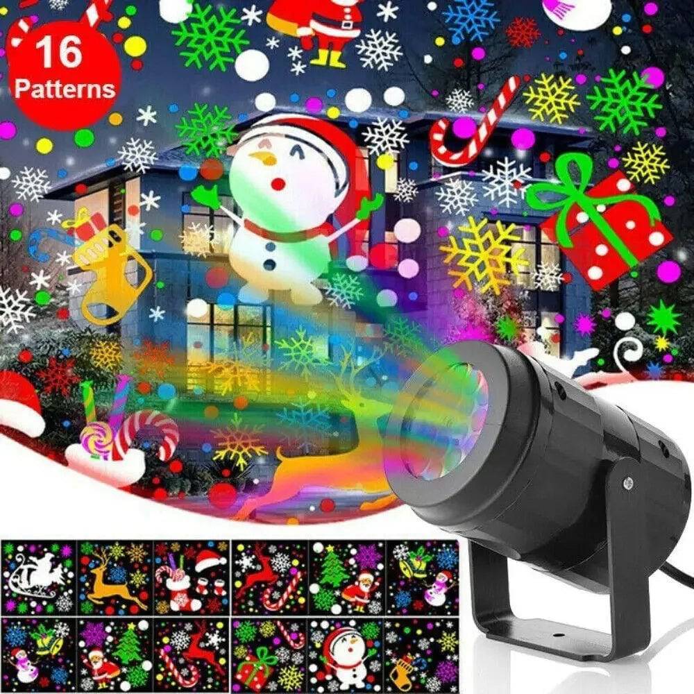 Festive Christmas LED Projector Light – Rotating Holiday Patterns for Indoor & Outdoor Decor - All Inclusive Family Treasures