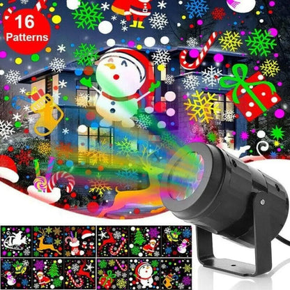 Festive Christmas LED Projector Light – Rotating Holiday Patterns for Indoor & Outdoor Decor - All Inclusive Family Treasures