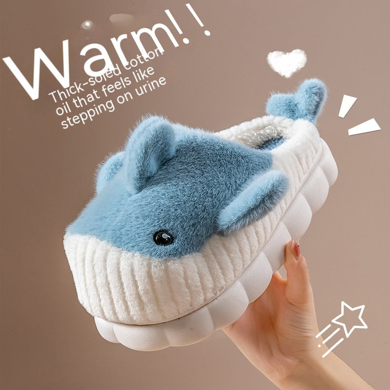 Shark & Whale Plush Slippers – Cozy Ocean Friends for Indoor & Outdoor Comfort