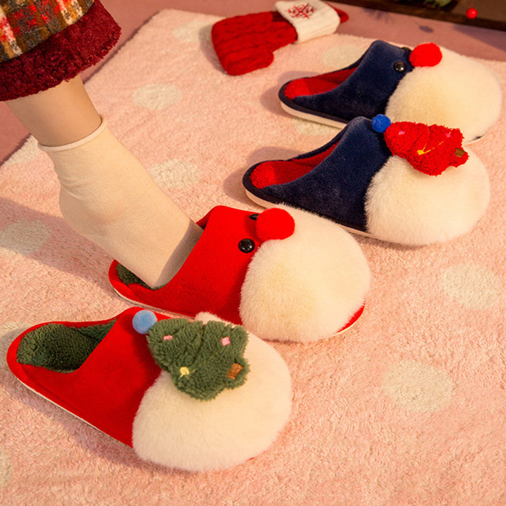 Festive Warmth Christmas Plush Slippers