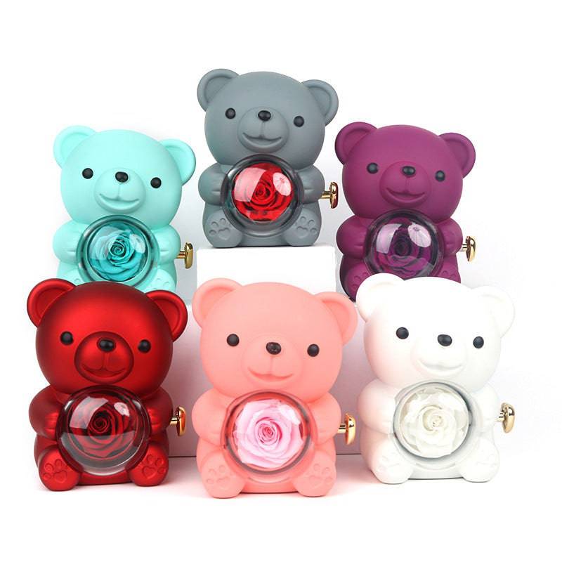 Rotating Bear Gift Box – Rose Jewelry Box for Special Occasions - All Inclusive Family Treasures