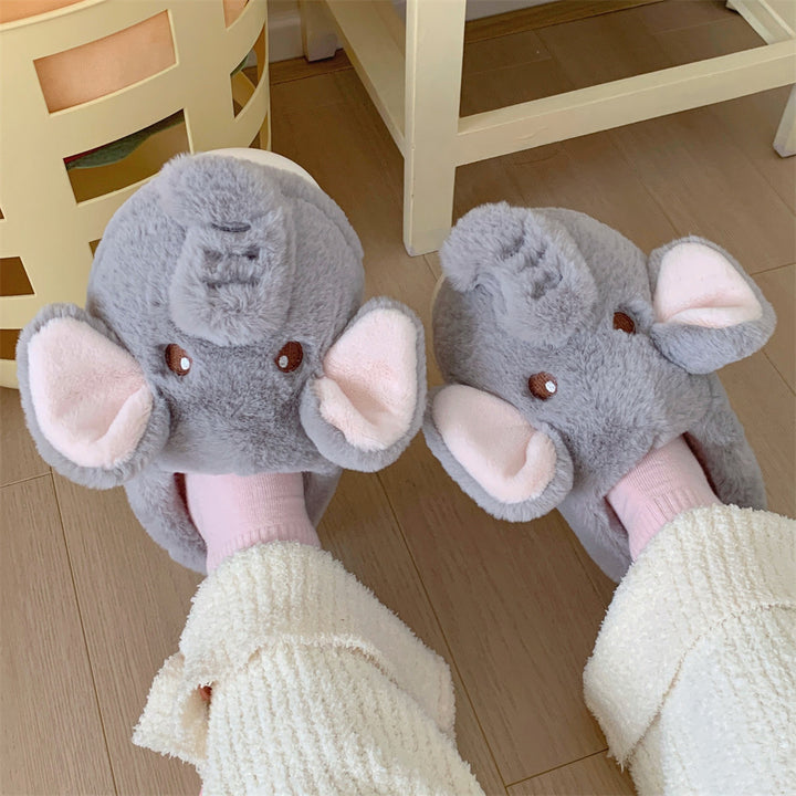 Snuggly Elephant Plush Slippers