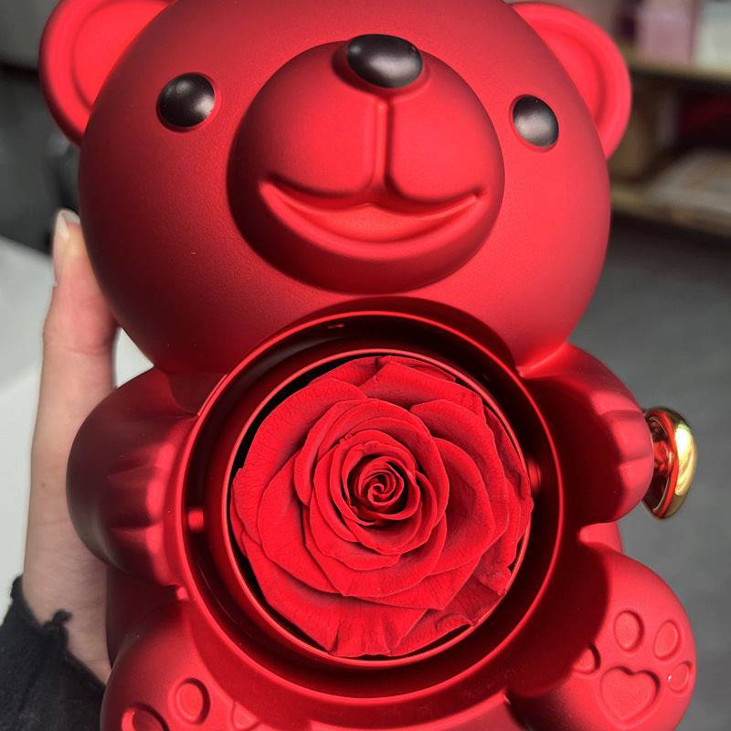 Rotating Bear Gift Box – Rose Jewelry Box for Special Occasions - All Inclusive Family Treasures