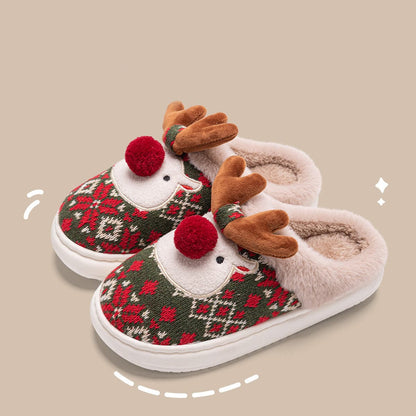 Adorable Reindeer Plush Slippers – Embrace the Magic of Comfort! - All Inclusive Family Treasures