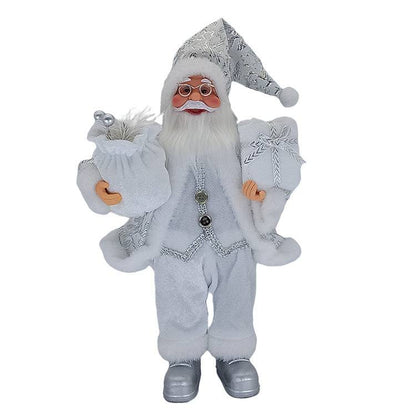 Elegant Standing Santa Claus with Gift Bag – A Sparkling Holiday Scene Decor - All Inclusive Family Treasures