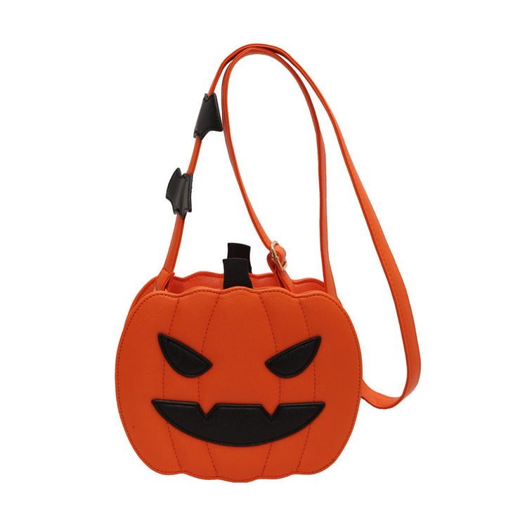 Pumpkin Scream Chic – Halloween Crossbody Bag with Bat Strap