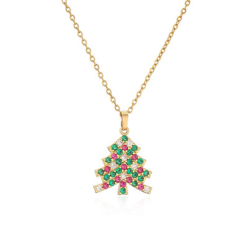 Sparkling Christmas Tree Pendant Necklace – Festive Holiday Jewelry - All Inclusive Family Treasures